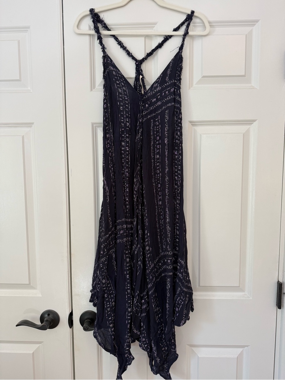 American Threads Navy and Purple Printed Dress